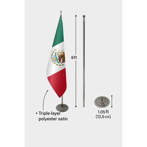 Mexican Official Indoor <b>Flag</b> Custom Indoor Hand <b>Flag</b> with Digital Printing Polyester Plastic Material Aluminum Fiberglass <b>Pole</b>" - Product Image 6