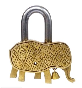 Candado de latón Diseño de elefante real Estilo antiguo Cerradura coleccionable decorativa Cerradura de seguridad de aspecto Vintage para decoración del hogar Uso de regalo - Product Image 3