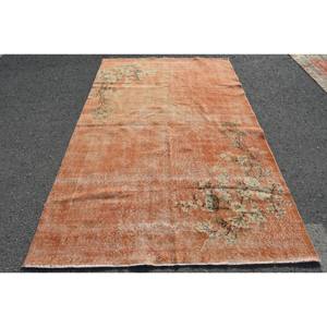Alfombra de lana Vintage naranja y Beige, 5,2x8,7 pies, clásica, área grande, patrón de pasillo rectangular turco para dormitorio con respaldo de látex - Product Image 1