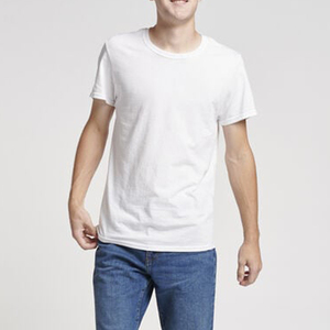 2025 vente en gros 100% coton personnalisé imprimé logo hommes plaine T-Shirt blanc blanc tricoté T-Shirt - Product Image 6