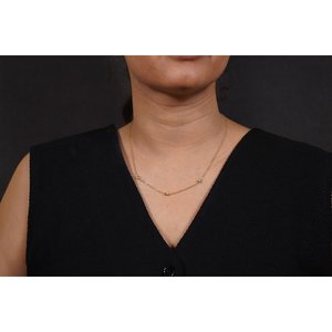 NOVAMART Fine Silverings 925 Sterling Taylor White Gold Ball Chain <b>Necklace</b> 18K Plated Religious Style Featuring Sapphire <b>Ruby</b> P - Product Image 1