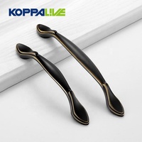 Koppalive Quincaillerie de meuble en laiton Poignées et boutons d'armoire Poignées de porte de cuisine noir mat