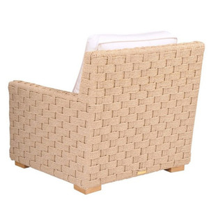 Solid Teak Wood Arm Chair with Woven Rattan <b>Cover</b> Sunproof Cushion for Indoor & Outdoor Use for Living Room or Apartment - Product Image 5