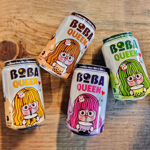 Bebidas de Té con Leche y Burbujas Boba Queen en Lata de 330 ml con Tapioca Boba Taro, Certificación HALAL, Suministro al por Mayor de Bebidas, OEM ODM - Product Image 2