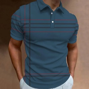 เสื้อโปโลแขนยาวปักลายทางสำหรับผู้ชาย, เสื้อโปโลสวมใส่สบายระบายอากาศได้ดีและใส่ได้หลากหลายฤดูร้อนไซส์ใหญ่พิเศษ - Product Image 4