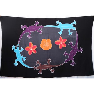 100% Fine Quality Rayon Hand-Painted Hawaiian <b>Sarongs</b> Pareo Custom Wholesale Beachwear Cover Asia Pacific Islands HPGU020-03-180 - Product Image 1