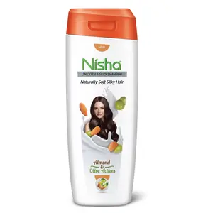 Nisha Shampoo Weiß 180 ml Mandel & Olive Actives Shampoo Für glattes, weiches, seidiges Haarwuchs-Shampoo