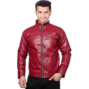 Veste décontractée pour homme en cuir PU effet vache, haute qualité, col montant, fermeture éclair, manches longues, collection hiver 2026 - Product Image 1