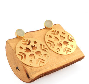 Boucles d'oreilles pendantes découpées plaquées or bohème Mandala Design bijoux de déclaration légers - Product Image 4