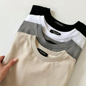 Venta al por mayor 100% puro algodón peso pesado algodón camiseta hombres ropa de calle básica manga corta holgada ajuste relajado verano camiseta - Product Image 6