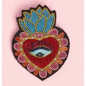 Cocktail cherry brooch Supplier Custom Hand Embroidery India Bullion Silk Patch Metallic Wire Clothing Horse <b>Badge</b> - Product Image 3