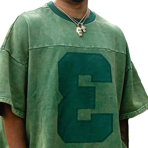 Alto fabricante hombres bordado camisetas 100% algodón carta patrón precio barato - Product Image 4