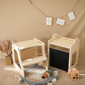 Trẻ em 4 trong 1 bằng gỗ Toddler tháp nhà bếp bước Phân trẻ em nhà bếp tháp 3in1 học tập bước Phân bàn SLI gỗ học tập tháp - Product Image 2