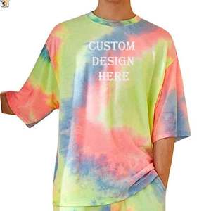 Lavado ácido de manga corta vintage hombres en blanco unisex hombres camisetas para mujeres de alta calidad 2024 Tie Dye China Camiseta de algodón personalizado - Product Image 5
