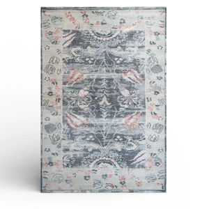 Hand Knotted Modern Style Thick Pile Eco-Friendly Area <b>Rug</b> Soft <b>Grey</b> Blush Geometric Pattern Distressed Look Handmade Wool - Product Image 1