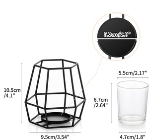 Portavelas de metal y vidrio transparente de alta calidad, portavelas de Navidad de larga duración con marco de alambre, tarro de vidrio de calidad - Product Image 2