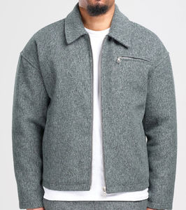 2026 Wholesale High Quality Mens Heavyweight <b>Fleece</b> Jacket Stand Collar Pullover Winter Workout Full Zip Unisex - Product Image 3