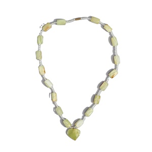 Collar hecho a mano de piedra de ónix, collar de cuentas de piedra de ónix, collar de doble línea de ónix verde - Product Image 3