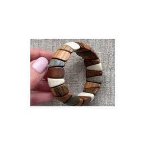 Bracelet en bois de haute qualité nouveau bracelet en bois de conception élastique élégante pour l'artisanat bracelet en bois poli brillant - Product Image 1