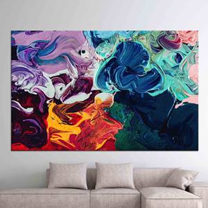 Obra de arte moderna en lienzo impreso a color: diseño abstracto en acrílico, lienzo estirado - Product Image 1