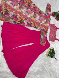 Magnifique Lehenga Choli en Organza à Imprimé Floral avec Dupatta pour Femmes, Vêtement de Fête, Vêtement Festif, Lehenga Choli Organza Dupatta - Product Image 2