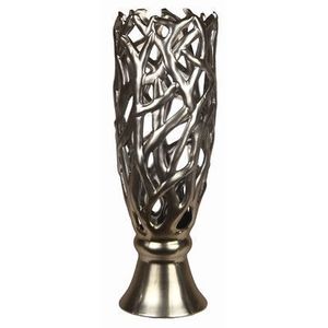 Vase en aluminium de luxe, surface polie, rehausse la décoration de table avec un charme raffiné, style d'intérieur moderne, apparence élégante - Product Image 2