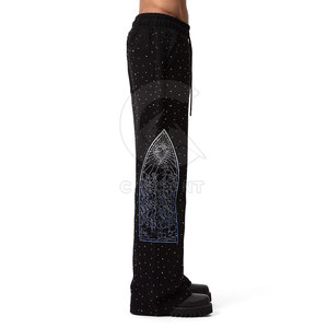 Pantalones vaqueros brillantes con diamantes de imitación para hombre, Vaqueros desgastados con acento de cristal, pantalones vaqueros con diamantes de imitación para hombre - Product Image 5