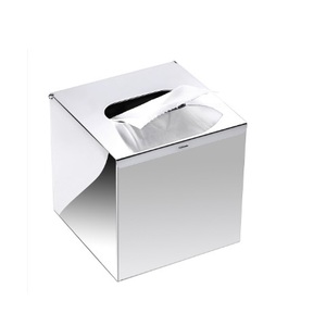 Caja de pañuelos de Metal pulido brillante plateado diseño moderno clásico para el Hogar Escuela Universidad Hotel artículo decorativo elegante soporte de papel - Product Image 3