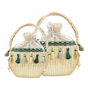 Bolso de jacinto de agua de alta calidad Diseño de moda sostenible con forro de algodón y dos asas de uso diario - Product Image 1