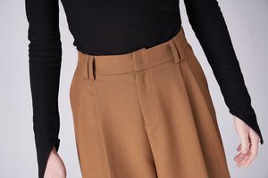 Của phụ nữ đàn hồi eo rộng chân Palazzo quần-lỏng phòng chờ quần với túi bên sâu - Product Image 6