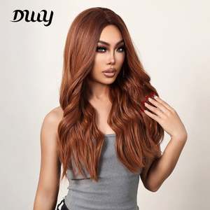 26 Inches Long Curly Reddish <b>Brown</b> Synthetic <b>Wig</b> for Women Premium Quality LC9007-1 for Daily Use and Cosplay Parties - Product Image 2
