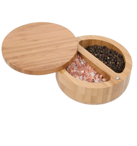 Caja de sal de madera de acacia Material de alta calidad Color marrón Madera natural Sal Pimienta Utensilios de cocina Hecho EN LA India - Product Image 3