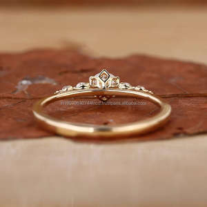 แหวนหมั้นผู้หญิงทรงโกลด์มาร์คีส์ตัดเพชรที่ทันสมัยได้รับการรับรองจาก0.50CT 2CT CVD HPHT Lab - Product Image 2