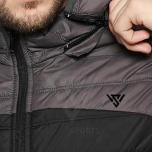 Haute qualité hommes ajusté doudounes haute rue élégant hiver mode léger tissu imperméable col montant manches - Product Image 4