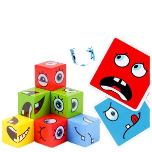 Cubo de Madera para el Reconocimiento Emocional, Expresión de Cara Sonriente, Juguete Educativo para Niños de <span class=keywords><strong>5</strong></span> a 7 <span class=keywords><strong>Años</strong></span> - Product Image 2