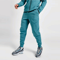Ensemble de survêtement technique pour homme, sweat à capuche zippé intégral et pantalon de jogging, 69% coton, 31% polyester, bleu zinc, grande taille