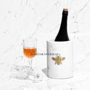 Excelente calidad de metal hecho de concha de mar diseñador de color plateado acabado brillante pulido enfriadores de botellas de vino y cerveza de la India - Product Image 5