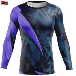 Promoción sublimación impresa Spandex Bjj hombres camisa de compresión Top manga larga deportes Baselayer Running Dry Rash Guard - Product Image 1