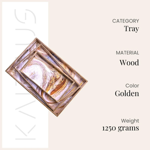 ชุดถาดไม้ลายหินอ่อนหมุนวน 3 ใบ ดีไซน์ทันสมัย สำหรับใช้ในบ้านและโรงแรม ราคาสุดคุ้ม - Product Image 2