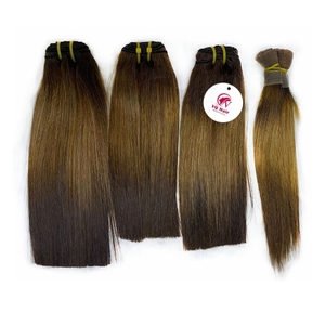 มัดและปิดผมมนุษย์แท้แบบเวียดนามพร้อมที่ปิดส่วนหน้าผากผมตรงหลายสี - Product Image 5