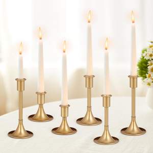 Portavelas cónico de Metal de diseño único, Color plateado para el hogar, boda, Navidad, mesa, velas decorativas - Product Image 4