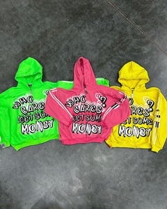 Sweat à capuche Streetwear de haute qualité polaire blanc Boxy Zip up Vintage Double couche lavage à l'acide soleil délavé sweats à capuche en détresse pour hommes - Product Image 1