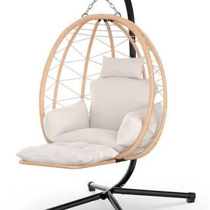 Silla Colgante Redonda de Madera Moderna - Muebles de Exterior para Patio, Hotel, Balcón y Dormitorio - Product Image 1