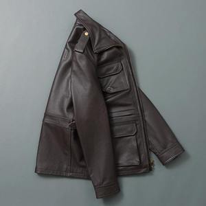 เสื้อโค้ทหนังแท้สำหรับผู้ชาย ขายส่ง คุณภาพพรีเมียม สีดำ สำหรับฤดูหนาว ทรงเข้ารูป สไตล์เทรนช์โค้ท - Product Image 4