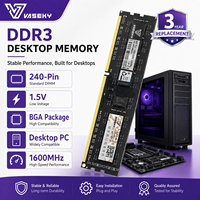 Vaseky DDR3 8GB 4GB 1600MHz 1333MHz ECC RAM de bureau PC3-12800 240PIN DIMM en stock pour mise à niveau du système PC, mémoire stable pour le jeu