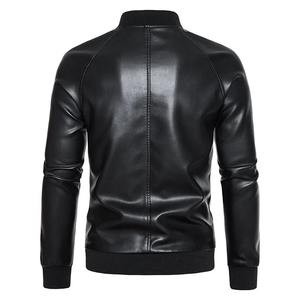 Chaqueta de cuero de motocicleta de invierno para hombre de moda americana cuello levantado estilo británico nueva versión coreana Casual PU lona alta - Product Image 2
