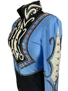 แจ็คเก็ตสีดำสีฟ้าสำหรับโชว์โรเดโอควีนออกแบบได้ตามต้องการสไตล์ตะวันตก - Product Image 2