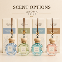 Diffuseur de parfum de voiture suspendu réglable avec bouchon en bois, flacon de parfum personnalisé, désodorisant de luxe sur mesure pour voiture