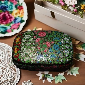 Handcrafted Elegant <b>Paper</b> Mache Jewelry & Trinket <b>Boxes</b> Timeless <b>Storage</b> with Artistic Charm - Product Image 5