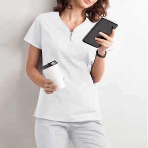 Uniformes médicos de diferentes colores con estilo para mujer, conjuntos de uniformes hospitalarios de poliéster para enfermería, camisa y pantalón - Product Image 2